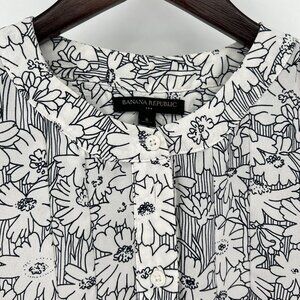 Banana Republic Womens Floral Print Long Sleeve Blouse S Small